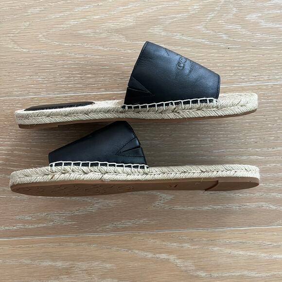 Coach Genuine Black Leather Cailin Espadrille Sandals Shoes in Ladies Size 8.5 - Picture 4 of 10